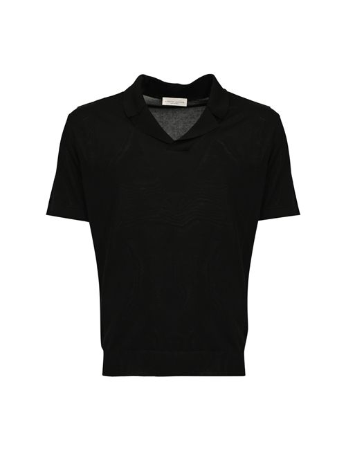 Polo in maglia di misto viscosa e cotone Nero ROBERTO COLLINA | 261MYA1602409